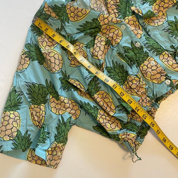 Zara Pineapple Cropped Top & Shorts Set Womens Small & Medium Tropical Beachy - Picture 13 of 16